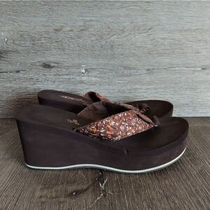 Vintage 90s Skechers Brown Platform Sandals Size 7